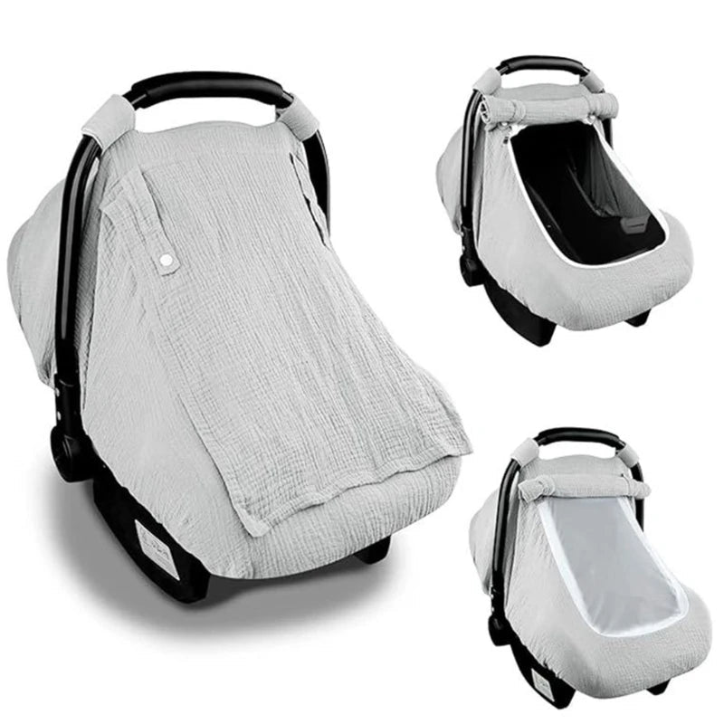 2 - in - 1Baby Car Seat Cover Canopy Summer Breathable Newborn Carrying Basket Sun Shade Baby Stroller Mosquito Net Accessories - Baby Bubble