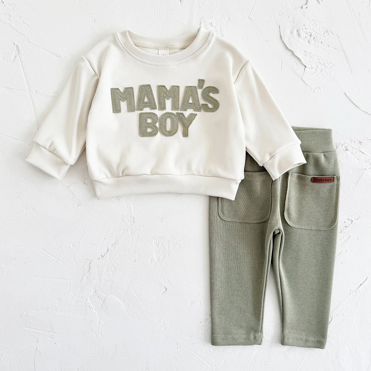 2025 Baby Boy Clothes MAMA'S BOY Sets Fall Baby Girl Infant Outfit Sweatshirt Top Pants 2Pcs Long Sleeve Winter Warm Infant Suit - Baby Bubble