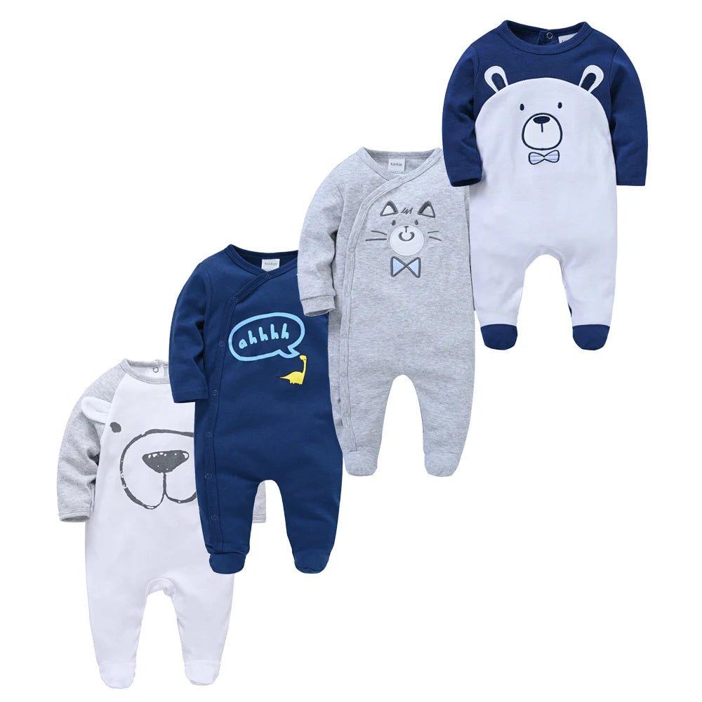 3/4 Pcs a lot Kavkas Baby Boy Rompers Newborn Cotton Girls Clothes Long Sleeve Summer Soft Jumpsuit O - neck 0 - 12m Onesie Clothing - Baby Bubble
