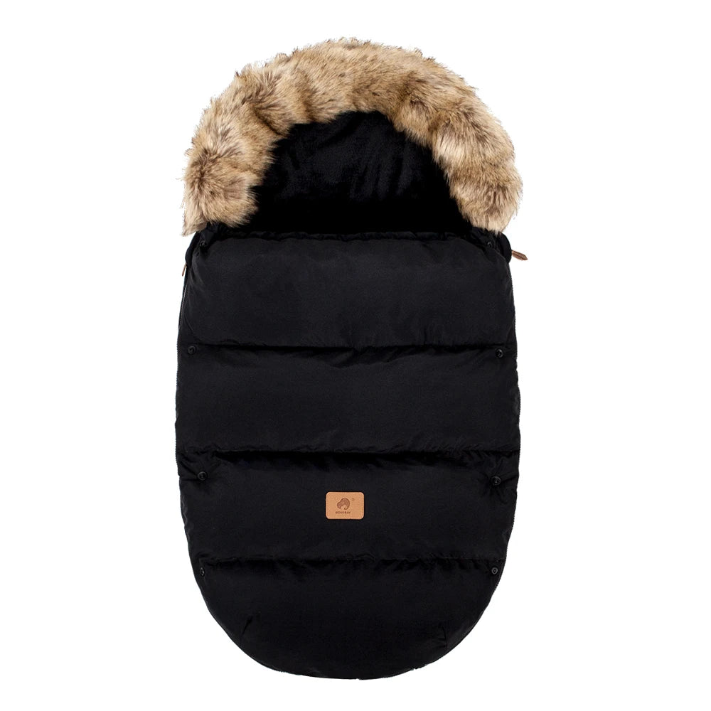 Baby Bubble winter sleeping bag for babies, warm pram footmuff with soft insulation, ideal for cold weather naps.