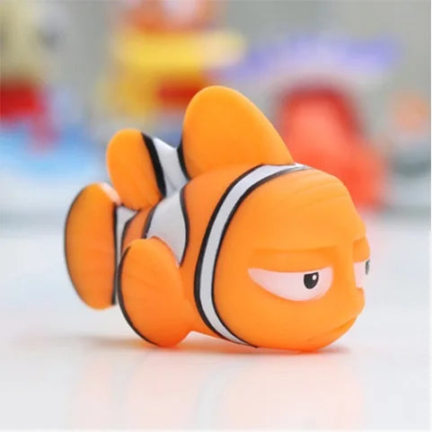 Baby Bubble Baby Bath Squirt Toys set with squeaky, floating animal figures for bath time fun and sensory play.