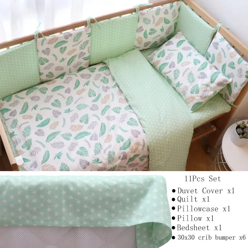 Soft cotton baby crib bedding set from Baby Bubble, nursery bundle with cozy, gentle fabrics for a comfortable nursery.