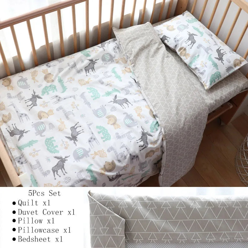 Soft cotton baby crib bedding set with plush blankets and fitted sheets from Baby Bubble nursery bundle in soft pastel colors.