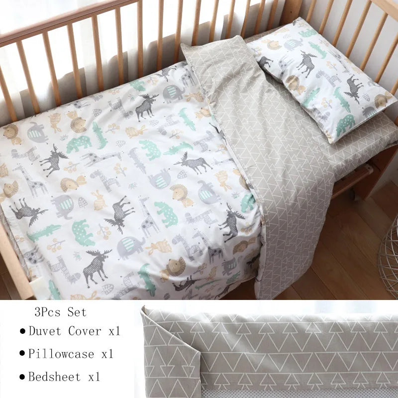 Soft cotton baby crib bedding set by Baby Bubble featuring a cozy nursery bundle with gentle, pastel-colored bedding and plush textures.