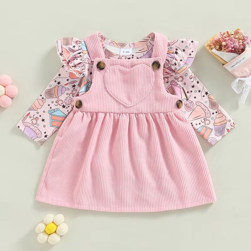 Jupe porte-jarretelles rose pour bébé fille
