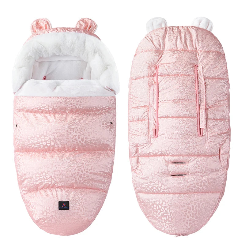 Baby Bubble velvet stroller sleeping bag with anti-kick design, cozy warm lining, perfect for keeping infants comfortable during outings.