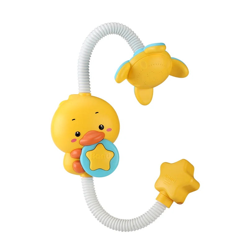 Baby Bubble water spray duck bath toy with bright colors and playful design for sensory fun during bath time.