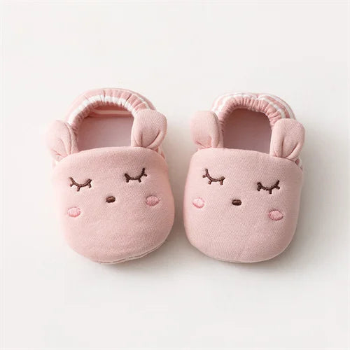 Baby Bubble First Walker Crib Shoes in soft fabric with anti-slip soles, designed for toddlers learning to walk.