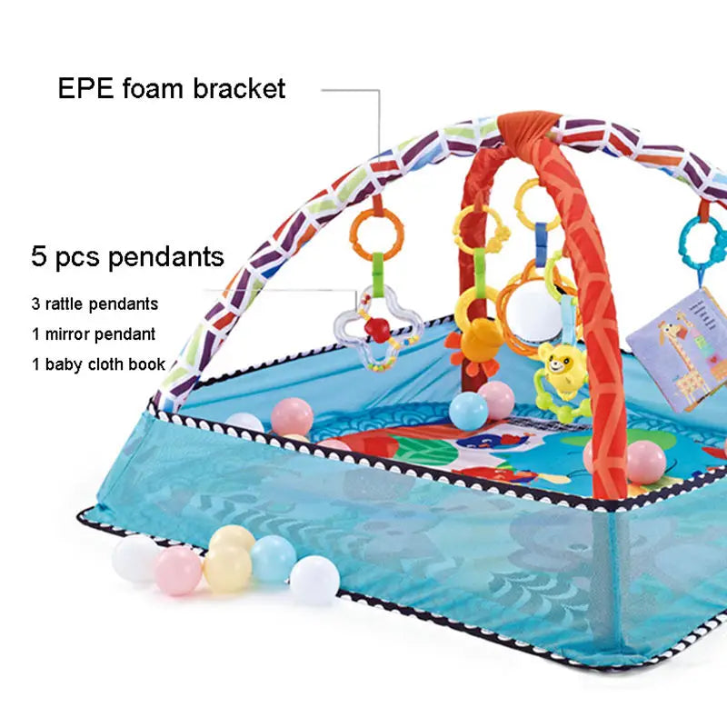 Baby Bubble baby crawling game blanket with puzzle play mat and multi-fence for early education and toddler development.