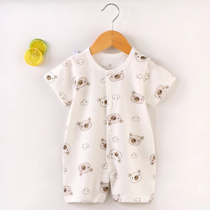Baby Bubble newborn baby cotton bodysuit, short-sleeve romper for boys and girls, perfect summer sleepwear for infants and toddlers.
