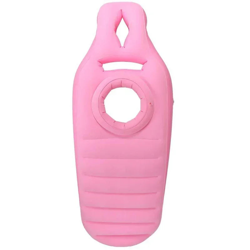 Inflatable pregnancy body pillow by Baby Bubble designed for comfortable side sleeping during pregnancy.
