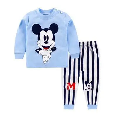 Baby Bubble cartoon pajama set for ages 0-4 years, featuring cozy autumn-themed print for comfortable home wear.