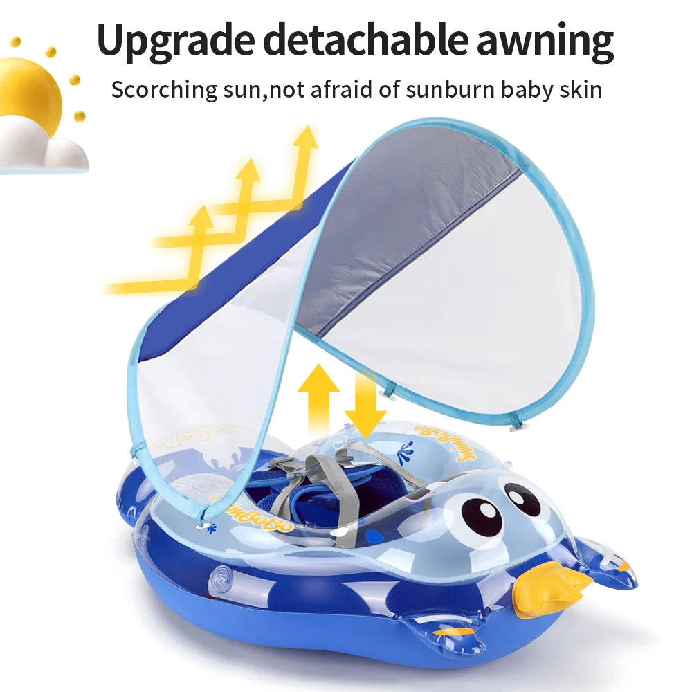 Baby Bubble inflatable baby float ring with colorful design, suitable for safe water fun in pools.