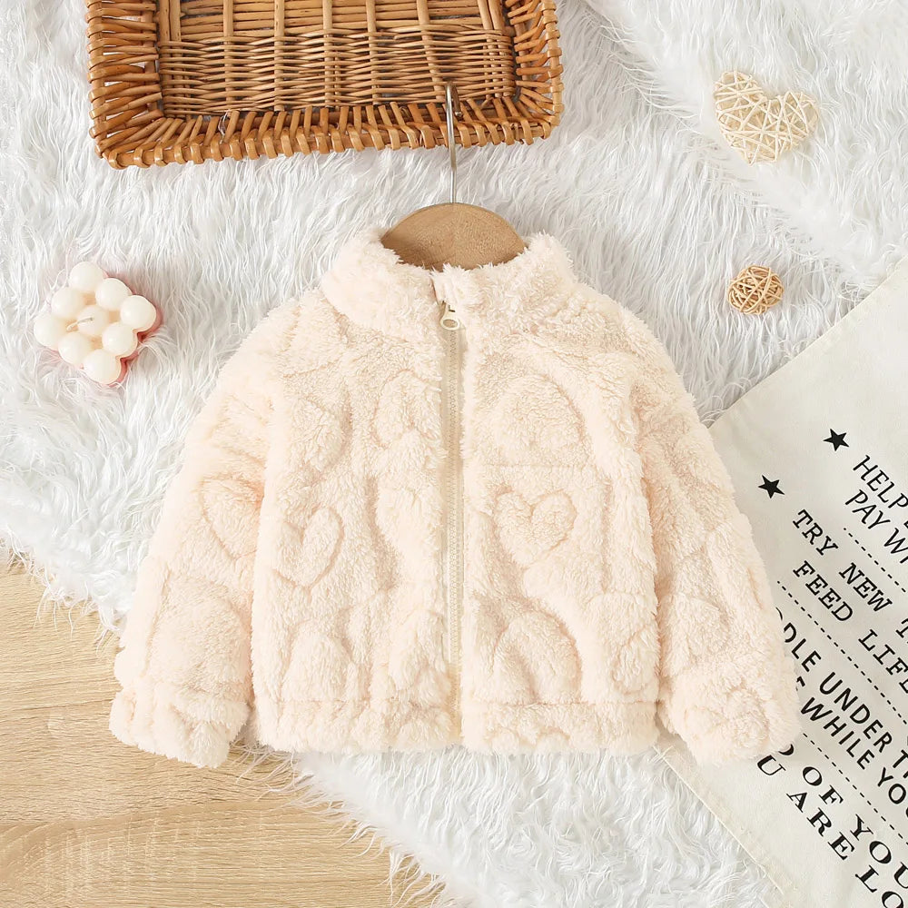Baby Girl long-sleeved coat from Baby Bubble, cozy and warm for 6 months to 3 years, perfect for autumn and winter.