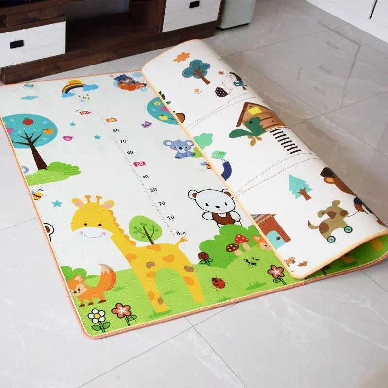 Baby Bubble baby activity play mat with thick cushioned safety rug, featuring colorful patterns and soft padding for tummy time.
