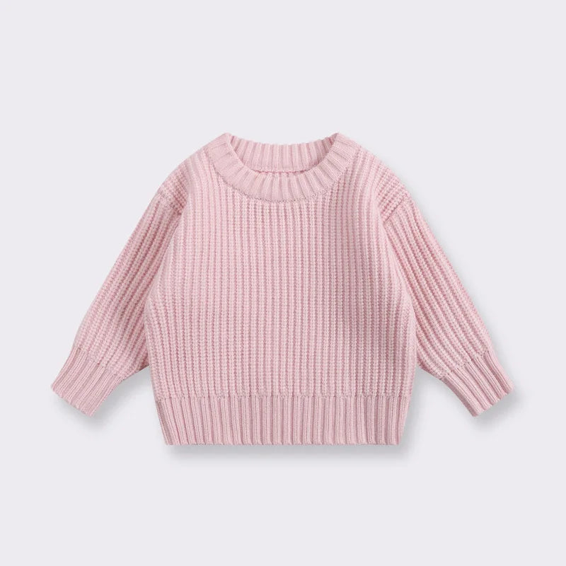 Baby Bubble baby knit pullover sweater in warm, thick material for ages 0-6 months, featuring cozy knit design.