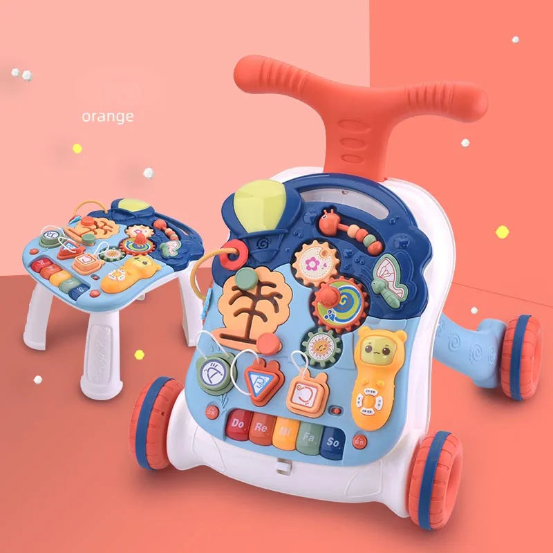 Baby Bubble adjustable multi-function learning baby walker with colorful wheels and sturdy frame for early mobility development.
