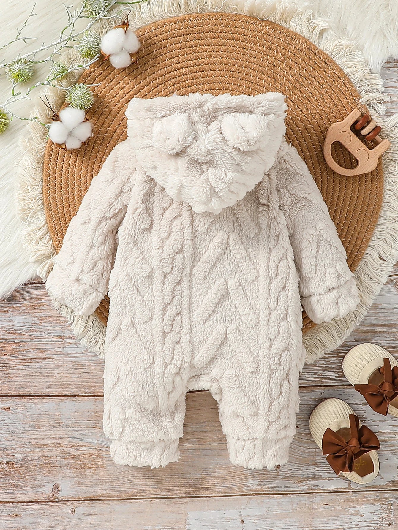 Baby Boys Winter Zipper Jumpsuit by Baby Bubble, cozy newborn jumpsuit with warm fleece lining and front zipper for easy dressing.