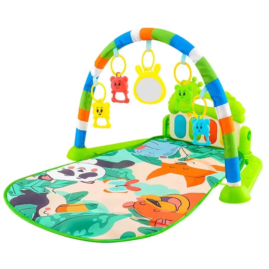 Baby Bubble baby piano gym play mat with colorful crawling and kick activity toys, musical keys, and soft cushioned surface.