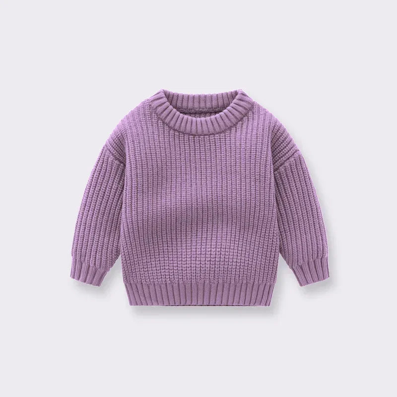 Baby Bubble baby knit pullover sweater in warm thick fabric, suitable for ages 0-6 months, soft and cozy for cold weather.