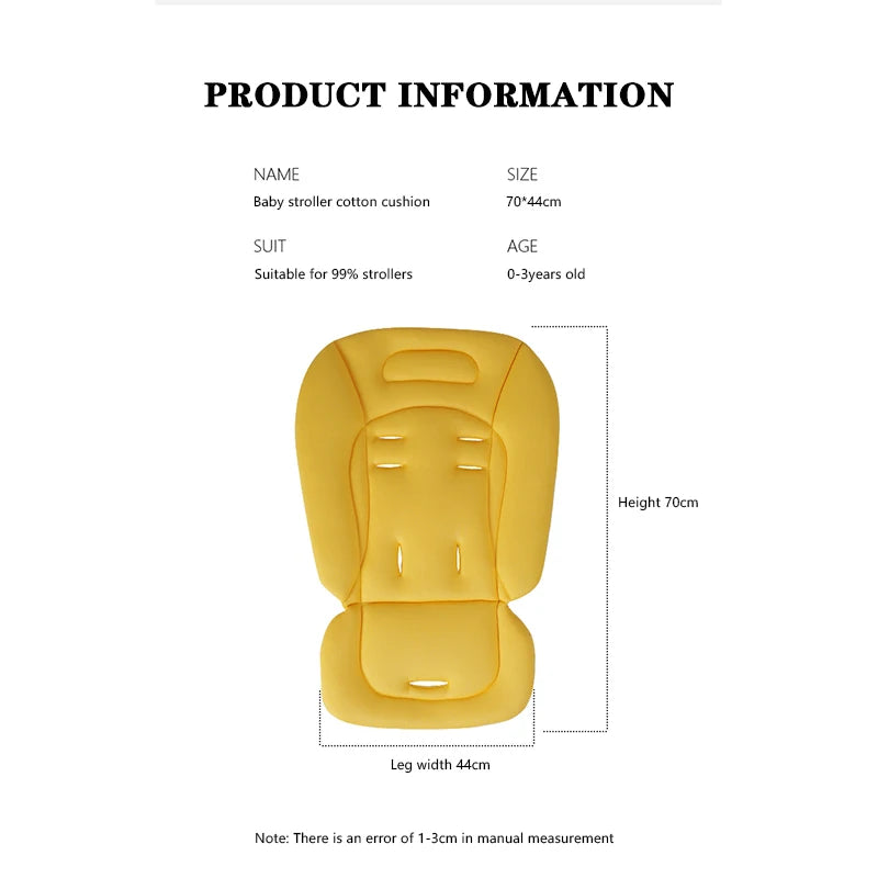 Soft cotton baby stroller seat mat by Baby Bubble, universal cushion for comfortable and supportive seating in baby strollers.