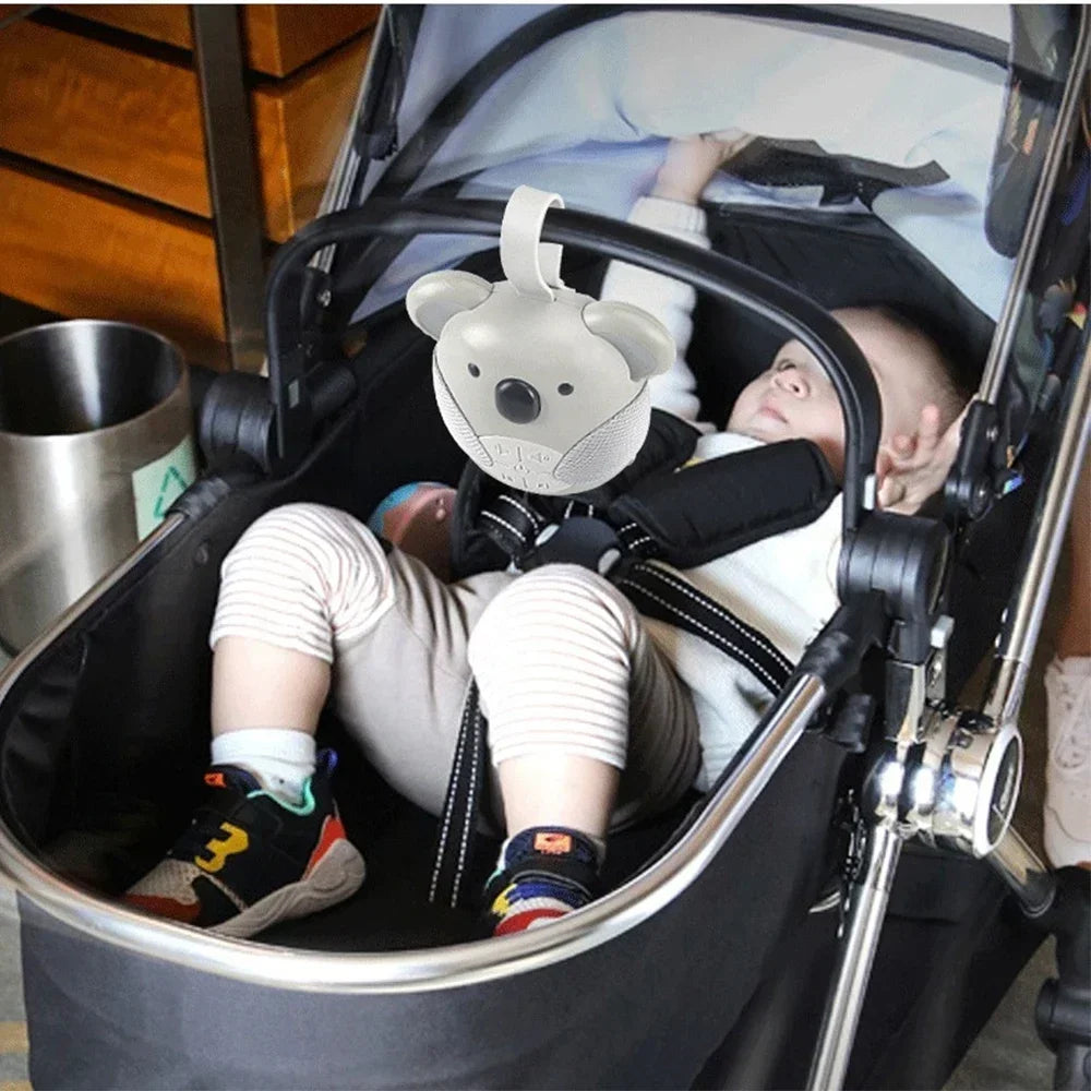 Baby Bubble white noise machine for babies, showing a compact device with controls and a soft sleep light, designed to soothe infants.