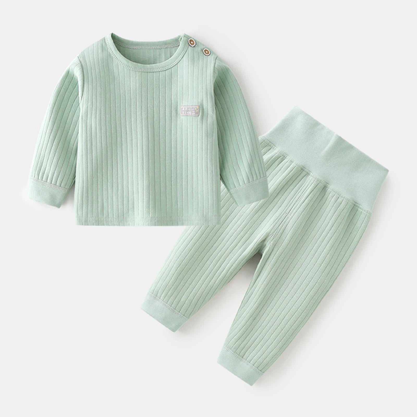 Baby Bubble thermal underwear suit for boys and girls, colorful winter pajama set with warm sleepwear for infants and toddlers.