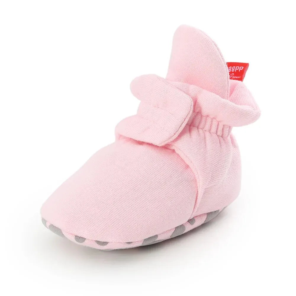 Baby Bubble baby first walker shoes with soft anti-slip star booties, featuring comfortable design and cute star details.