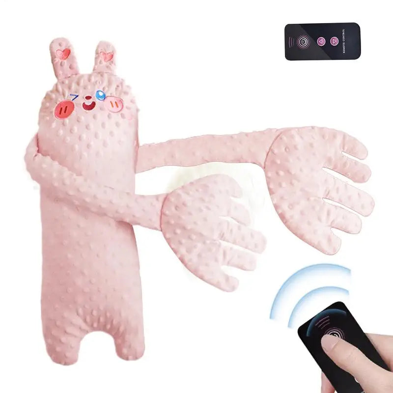 Baby Bubble soothing bear sleep pillow with remote, soft stuffed bear design for calming infants during sleep.