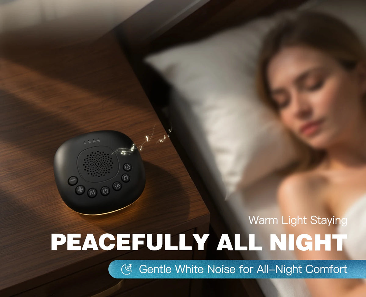 White Noise Sound Machine with 24/20 Soothing Sounds Sleep Aid for Babies Kids Adults Rechargeable Night Light Newborn Gifts