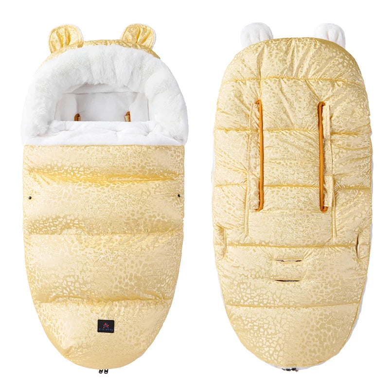 Baby Velvet Stroller Sleeping Bag by Baby Bubble, anti-kick design, plush warm lining, suitable for keeping infants cozy in strollers.