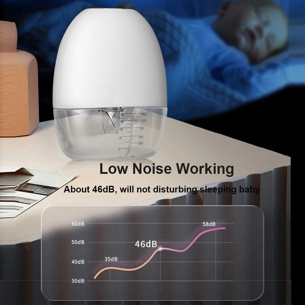 Portable electric wearable breast pump by Baby Bubble, hands-free design for discreet and convenient breastfeeding.