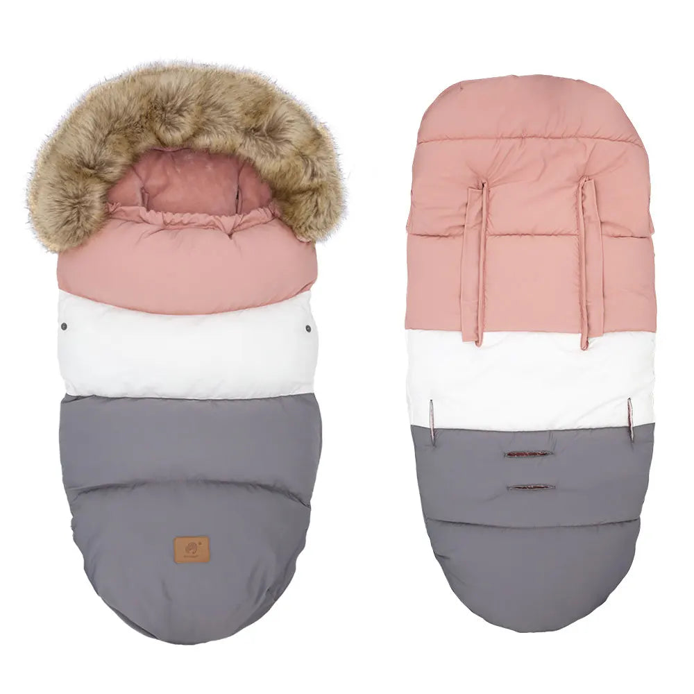 Baby Bubble winter sleeping bag for babies, warm pram footmuff with cozy interior and secure straps, suitable for cold weather.