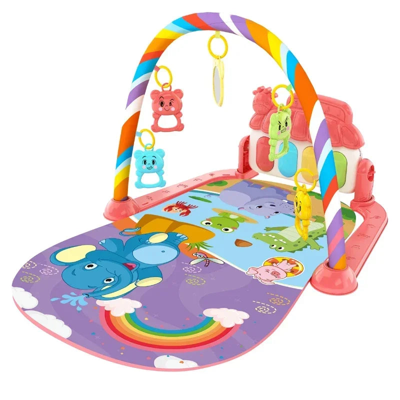 Baby Bubble baby piano gym play mat with colorful crawling and kick activity toys for musical exploration.