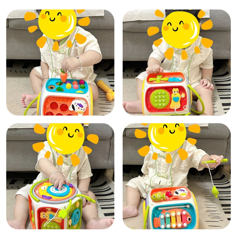 Baby Bubble baby cell phone toy with colorful lights, sound buttons, and educational features in a playful design.