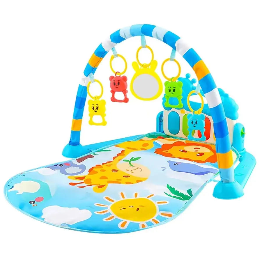 Baby Bubble Baby Piano Gym Play Mat with colorful musical toys for crawling and kicking stimulation.