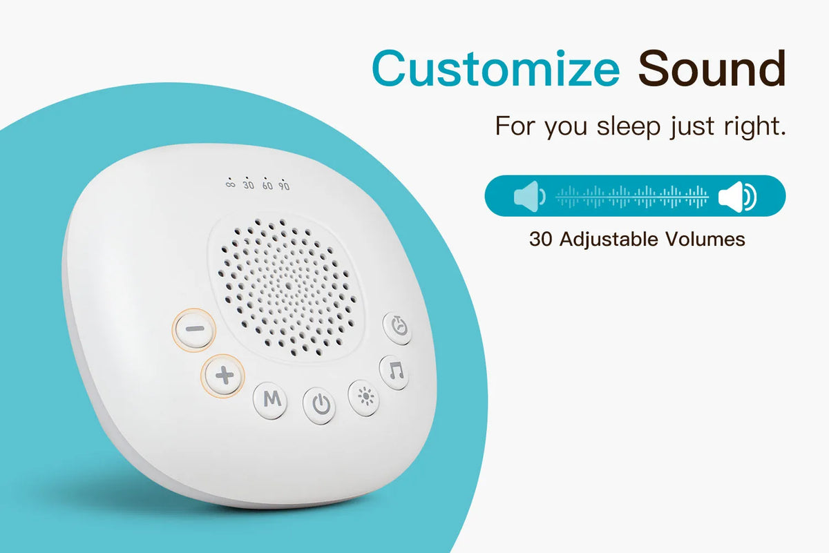White Noise Sound Machine with 24/20 Soothing Sounds Sleep Aid for Babies Kids Adults Rechargeable Night Light Newborn Gifts