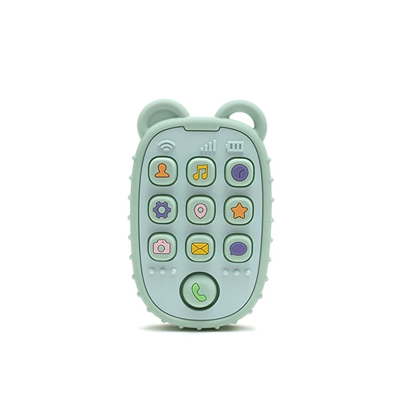 Baby Bubble BPA-free silicone baby teether glove with textured surface for gum relief, designed for soothing infants during teething.