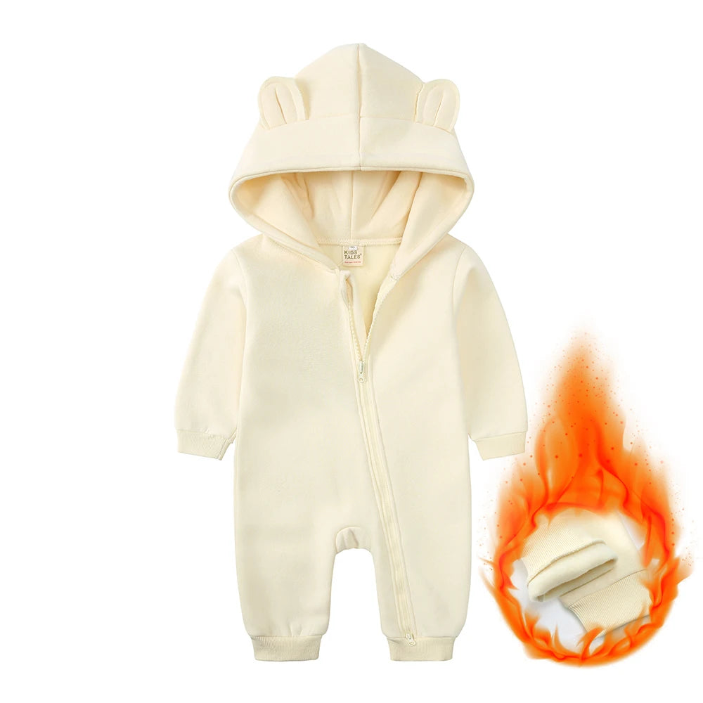 Baby Bubble Bear onesie, adorable winter pajamas with cozy bear design, perfect for keeping your baby warm and cute.