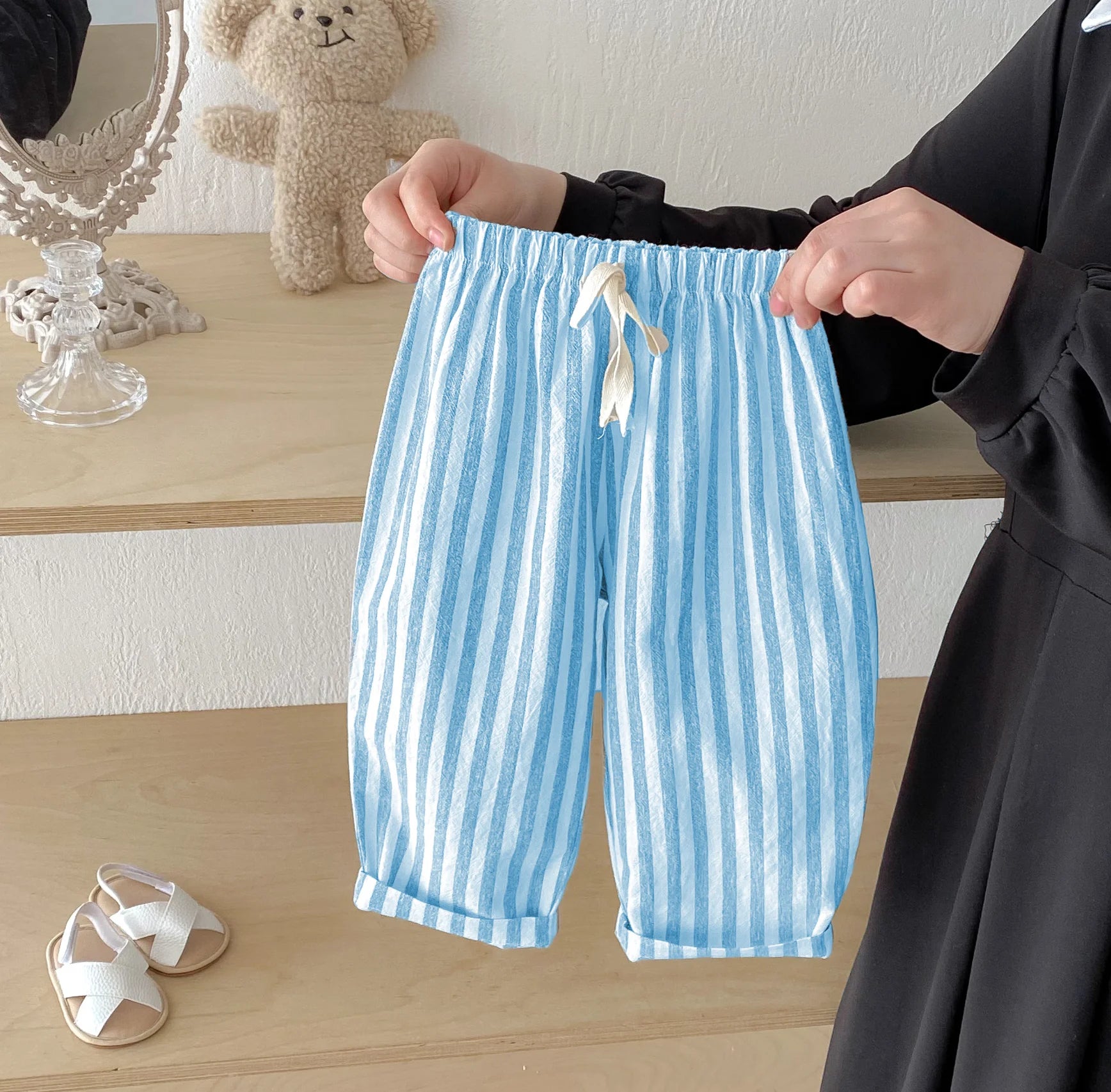 Baby Bubble toddler pants with comfortable striped design, soft fabric, and elastic waistband for easy wear and movement.