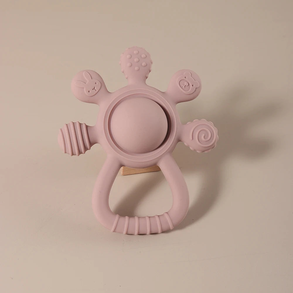 Baby Bunny Palm Rattle Teether by Baby Bubble, soft plush bunny and chew toy designed for soothing and entertaining infants.