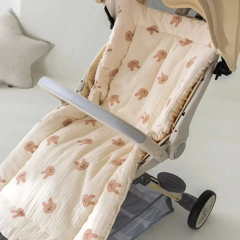 Soft cartoon baby stroller strap cover by Baby Bubble, featuring a comfortable shoulder pad for added safety and style.