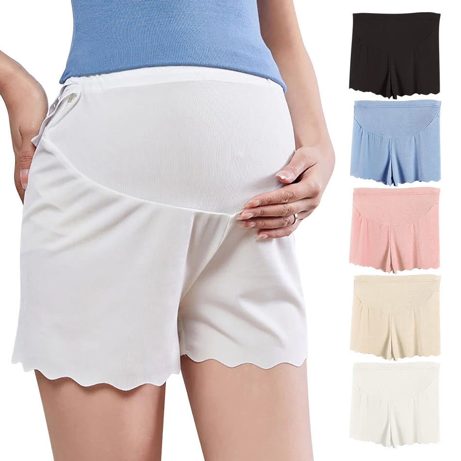 Baby Bubble Ice Silk Maternity Leggings with breathable, cooling fabric designed for comfortable pregnancy wear.