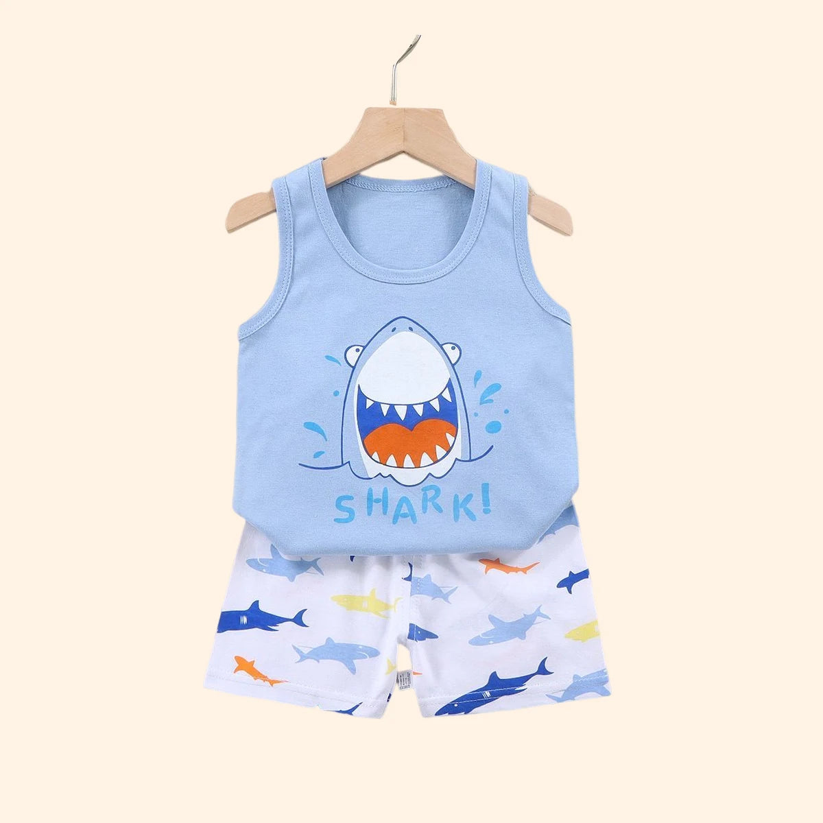 Baby Bubble children's summer set with a tank top and shorts, featuring bright, lightweight fabric perfect for warm weather.