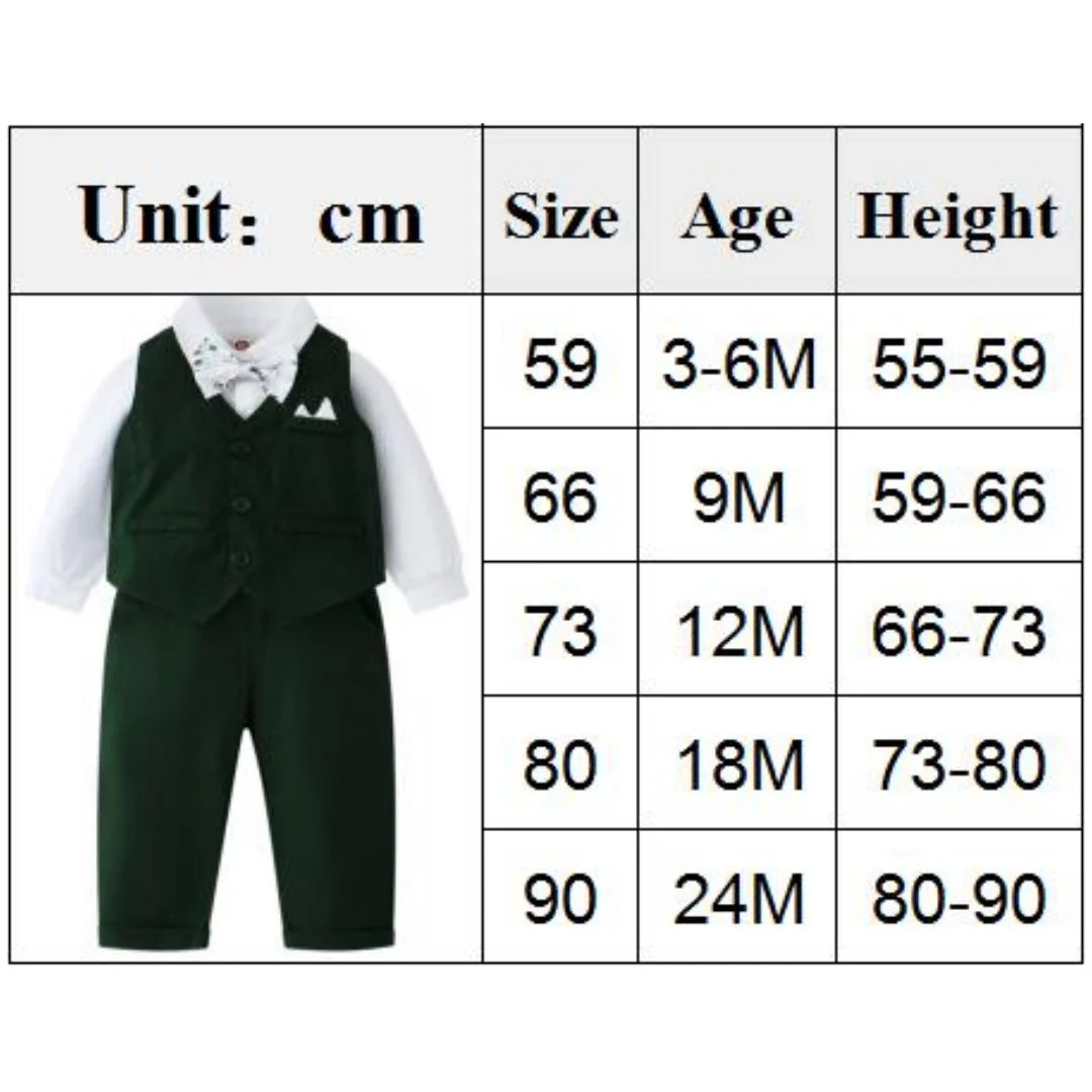 Baby Bubble 1st birthday boy gentleman suit with formal vest for ages 3-24 months, perfect for special occasions.
