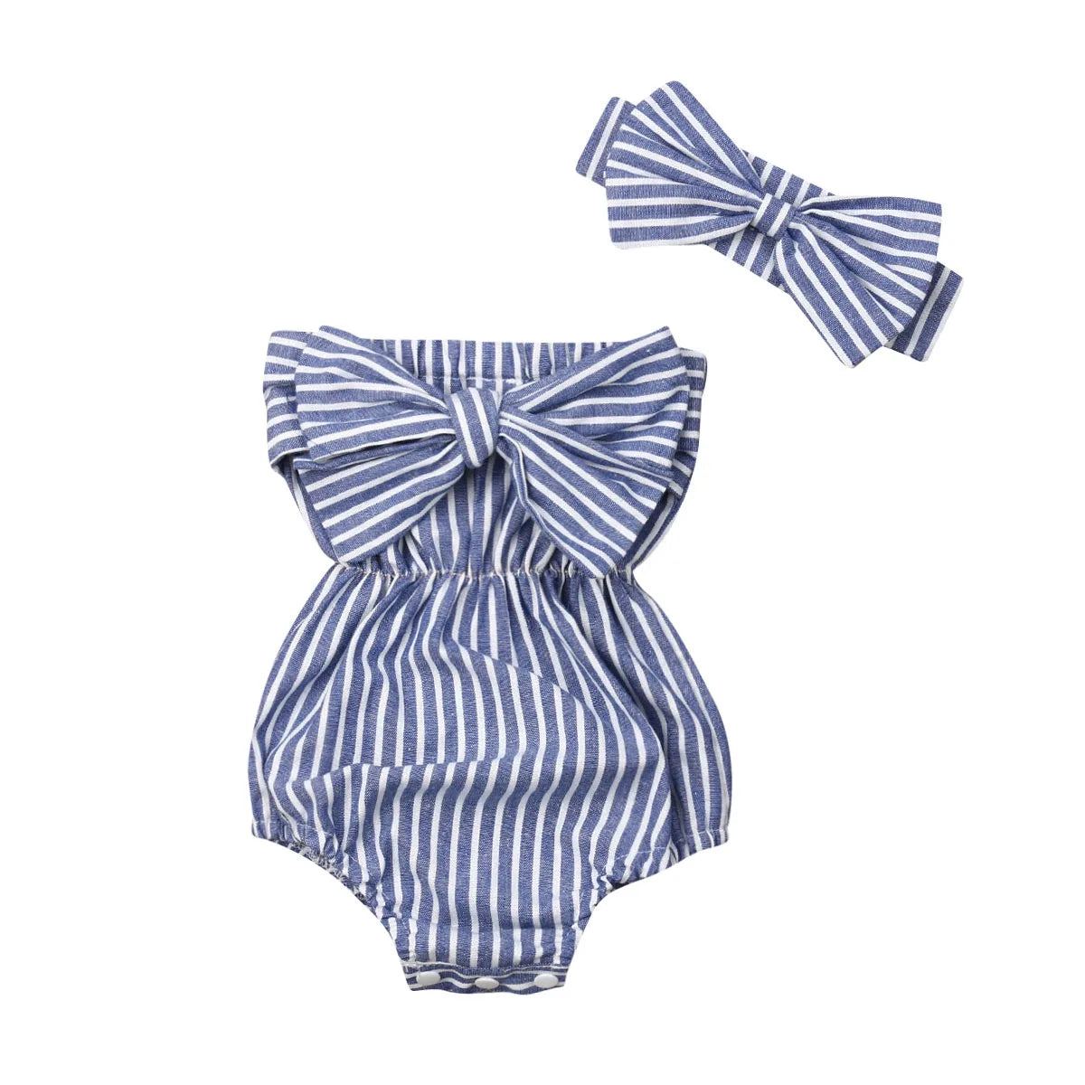 Baby girl summer romper by Baby Bubble featuring a cute striped design, perfect for warm weather and casual wear.