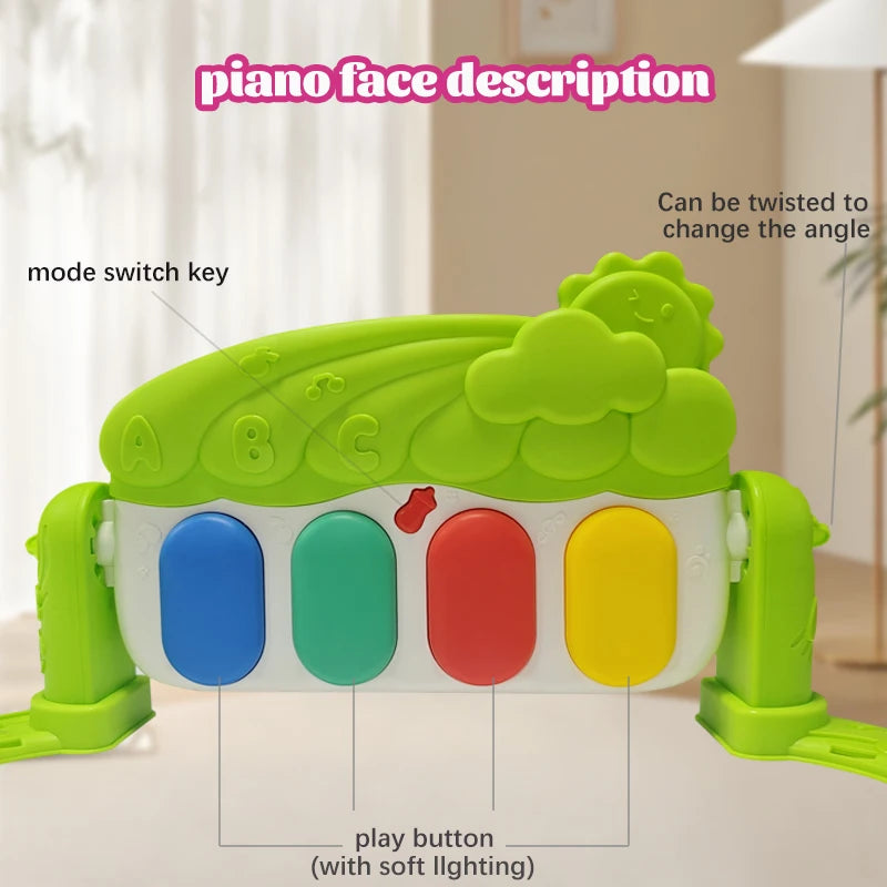 Baby Bubble baby gym mat with pedal piano fitness frame, featuring colorful musical play elements for infants.