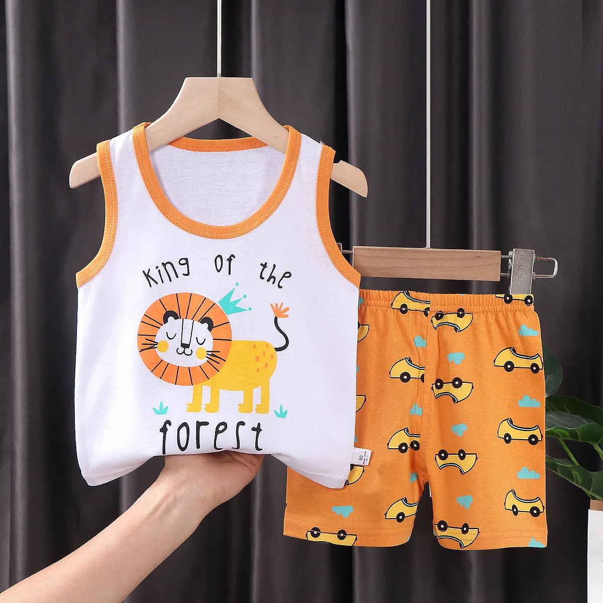 Children's summer set with tank top and shorts by Baby Bubble, featuring a colorful, lightweight design for warm weather.