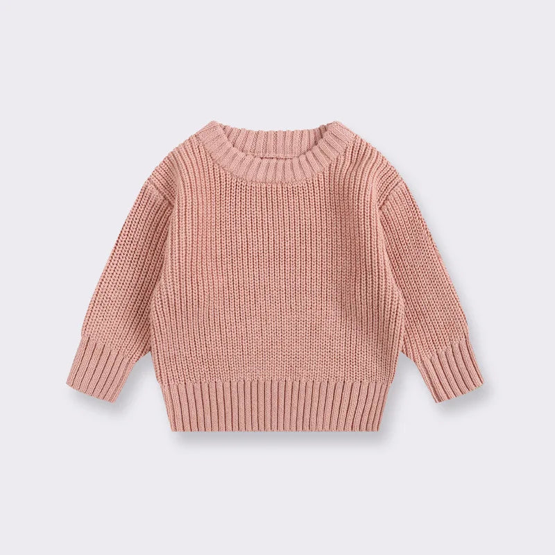 Baby Bubble baby knit pullover sweater in warm thick knit for 0-6 months, featuring a cozy, soft design perfect for chilly days.