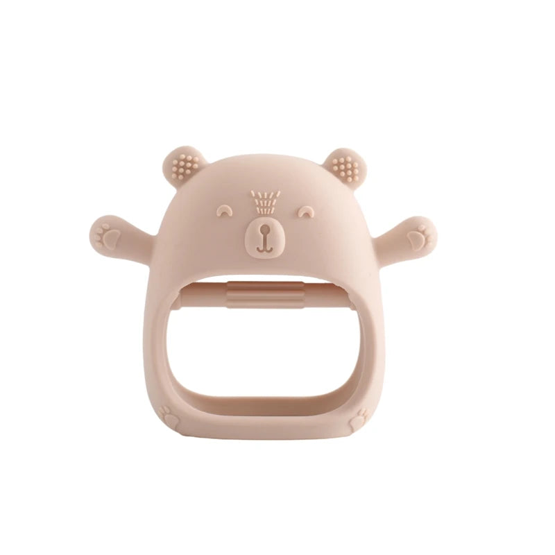 Baby Bubble BPA-Free silicone teether glove with textured gum relief for soothing baby's gums during teething.